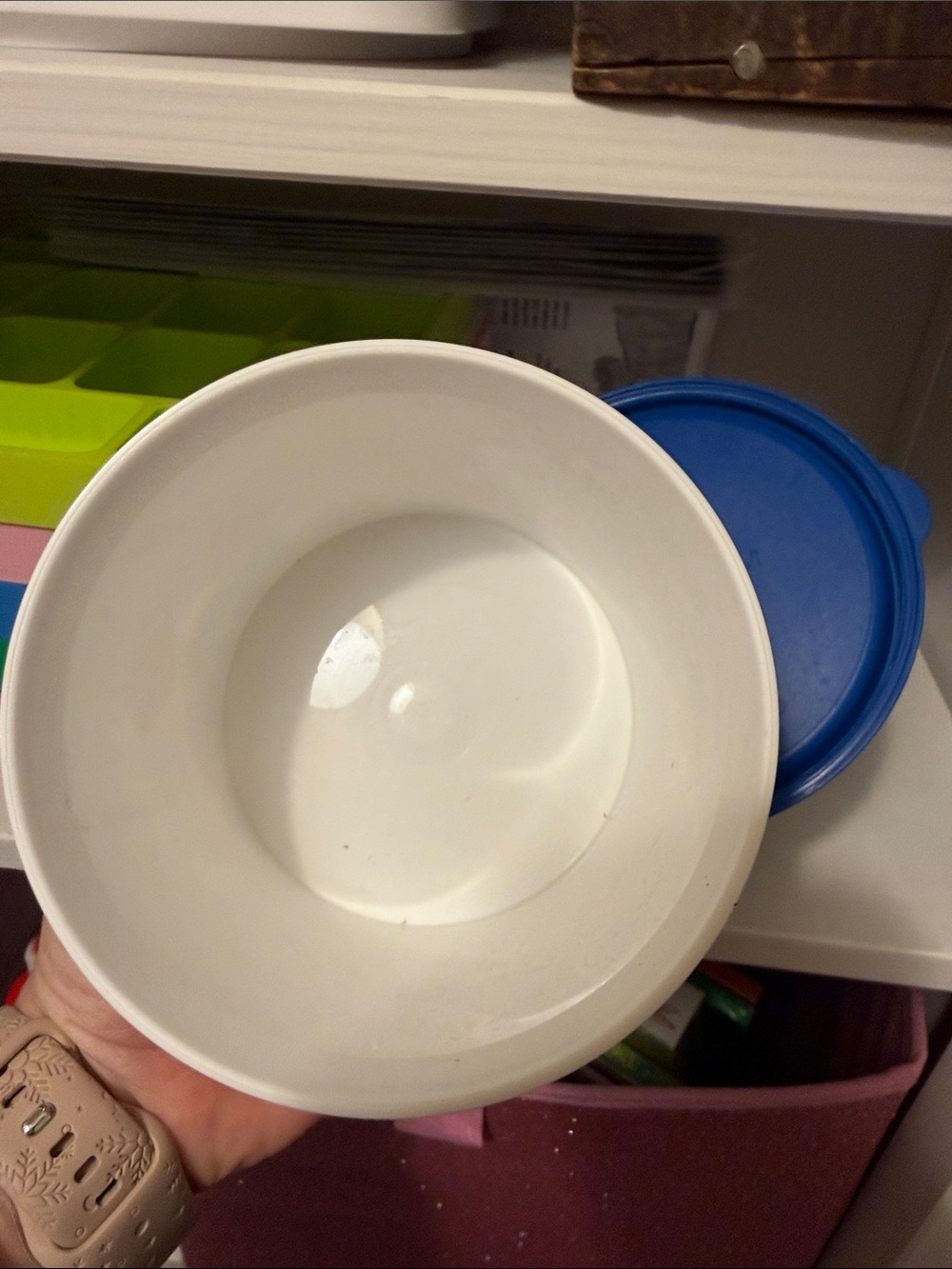 Tupperware White Snack Containers with Blue Lids and Colorful Cartoon Graphics - Picture 7 of 7